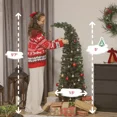 thumbnail image 3 of 5 ft Prelit Bent Top Christmas Tree, Whimsical Xmas Tree Slim High Mountain Fir with 300 LEDs and Metal Stand, 3 of 10