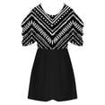 thumbnail image 5 of Usmixi Summer Tee Shirt for Women Women's Cold Shoulder Tops Empire Waist Top Western Ethnic Diamond Print Short Sleeve Shirts Casual Blouses Tunics Black XXXXL, 5 of 5