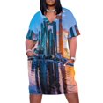 thumbnail image 2 of fwc 0904 moscow Vestido holgado con bolsillos para mujer, vestido de verano, vestido de fiesta de lujo para mujer, 2 of 7