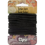 Latigo 1/8" Wide Carded Lace, 4yd, Black