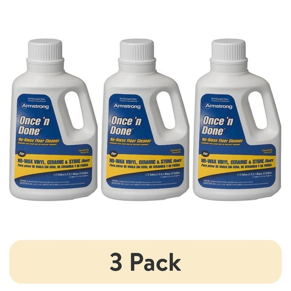 (3 pack) Armstrong World Industries Once 'N Done Concentrated No Rinse Floor Cleaners, 64 Ounce Citrus