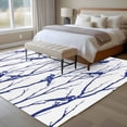 thumbnail image 4 of Navy Blue Branches Birds Area Rugs 5'x8', Washable Small Throw Rugs for Classroom Bedroom, Abstract Forest Silhouettes Indoor Outdoor Rug Non-Slip Low Pile Carpet Runner Reversible Floor Mats, 4 of 8