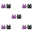thumbnail image 2 of kurtrusly 2pieces Versatile Performance With Wide Application Sports Bra Seamless gray+purple XL 5Set, 2 of 6