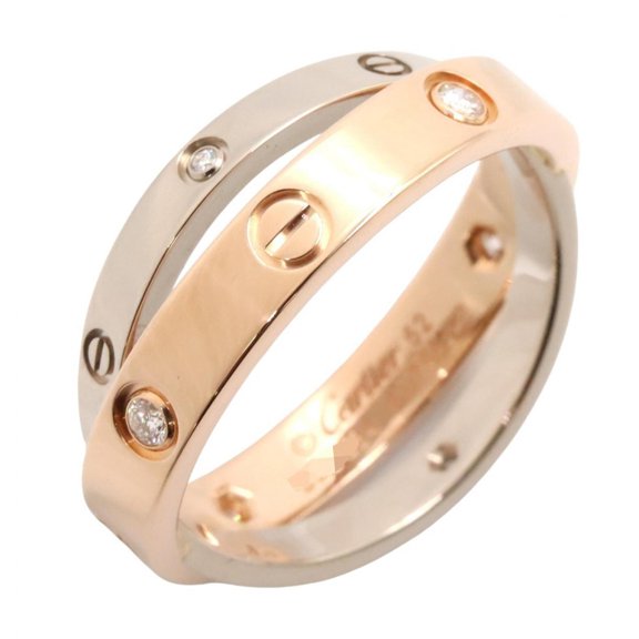 Pre-Owned Cartier B-Love 4PD Ring - Ring/Finger Jewelry 18KPG (Pink Gold) / 18KWG (White...