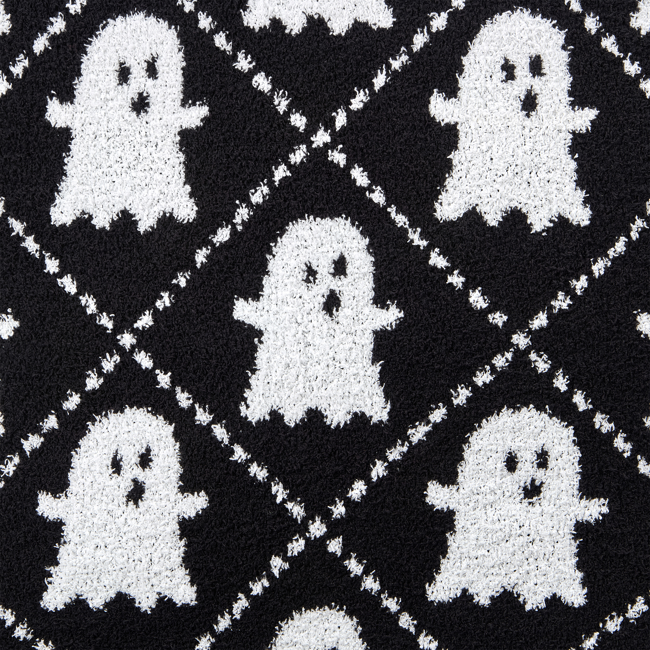 My Texas House Black/White Cozy Knit Ghost Throw, 50" x 60"