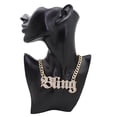 thumbnail image 1 of Women Hip Hop Fashion Jewelry Necklace Gold Metal Chain BLING Pendant, 1 of 11