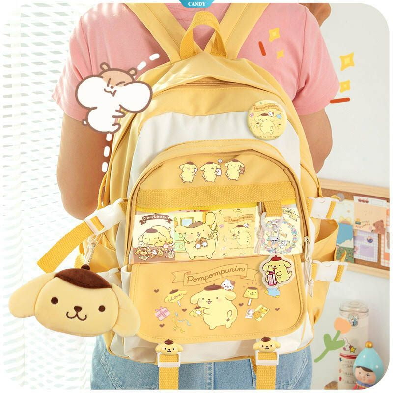 Sanrio Mochila MyMelody Kuromi Cinnamoroll PomPomPurin Moda Bolsas Escolares Estudiantes Kawaii Bolsos De Hombro Ninas Al Aire Libre Lata Walmart en linea