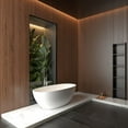 thumbnail image 3 of 65" Freestanding Solid Surface Bathtub, Luxury Handcrafted Stone Resin Freestanding Soaking Bathtub with Overflow and Pop-up Drain, Matte White 24S06-65MW, 3 of 17
