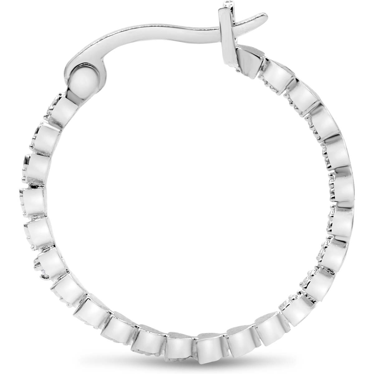 SuperJeweler Classic Diamond Hoop Earrings, 1 Inch for Women