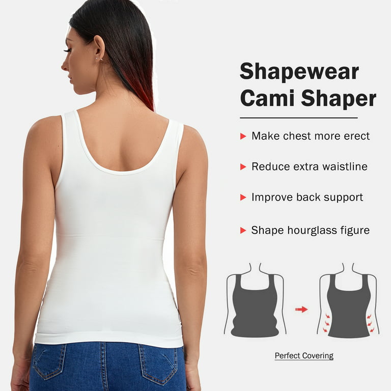 SLIMBELLE Womens Tank Tops with Built in Bra Camisoles Tummy