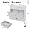 thumbnail image 3 of AECOJOY Double Tilt Out Trash Can Kitchen Cabinet, 20 Gallon Metal Trash Garbage Can Cabinet with 2 Drawers, White, 3 of 9
