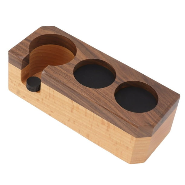 Tamper Mat Stand,Tamping Station Thick Wood Portafilter Holder Coffee