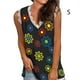 thumbnail image 3 of Qarigey Chaleco con cuello en V para mujer, sin mangas, estampado, camiseta sin mangas, vacaciones, boda, vacaciones en la playa, Top básico de verano, Type2 NO2 Qarigey AP010894-25, 3 of 4