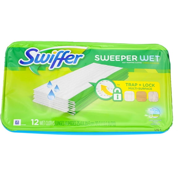 Swiffer Sweeper Wet Mopping Pad Refill, Open Window Fresh, 12 Ct (4 pack)