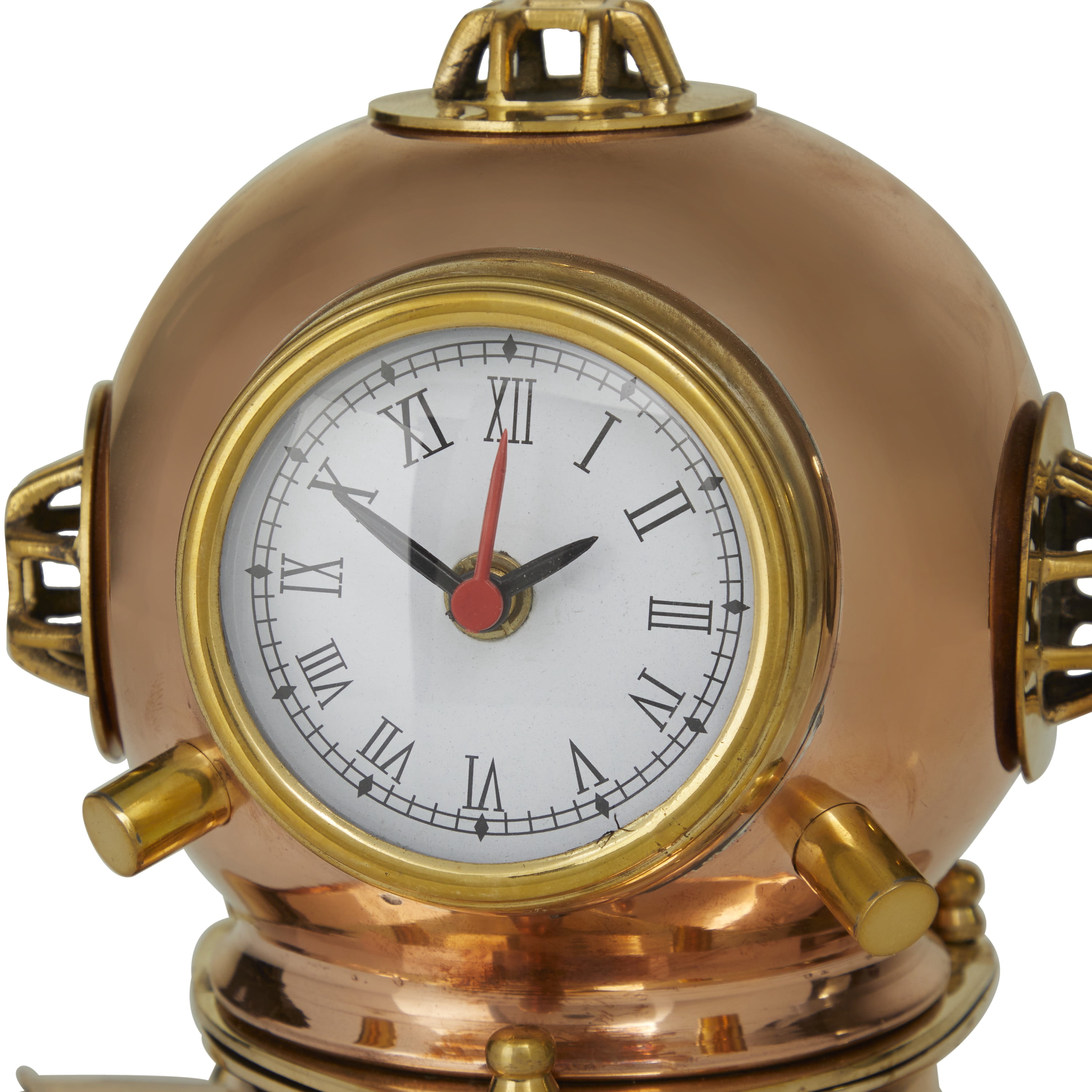 DecMode 8" Copper Brass Diver Helmet Clock