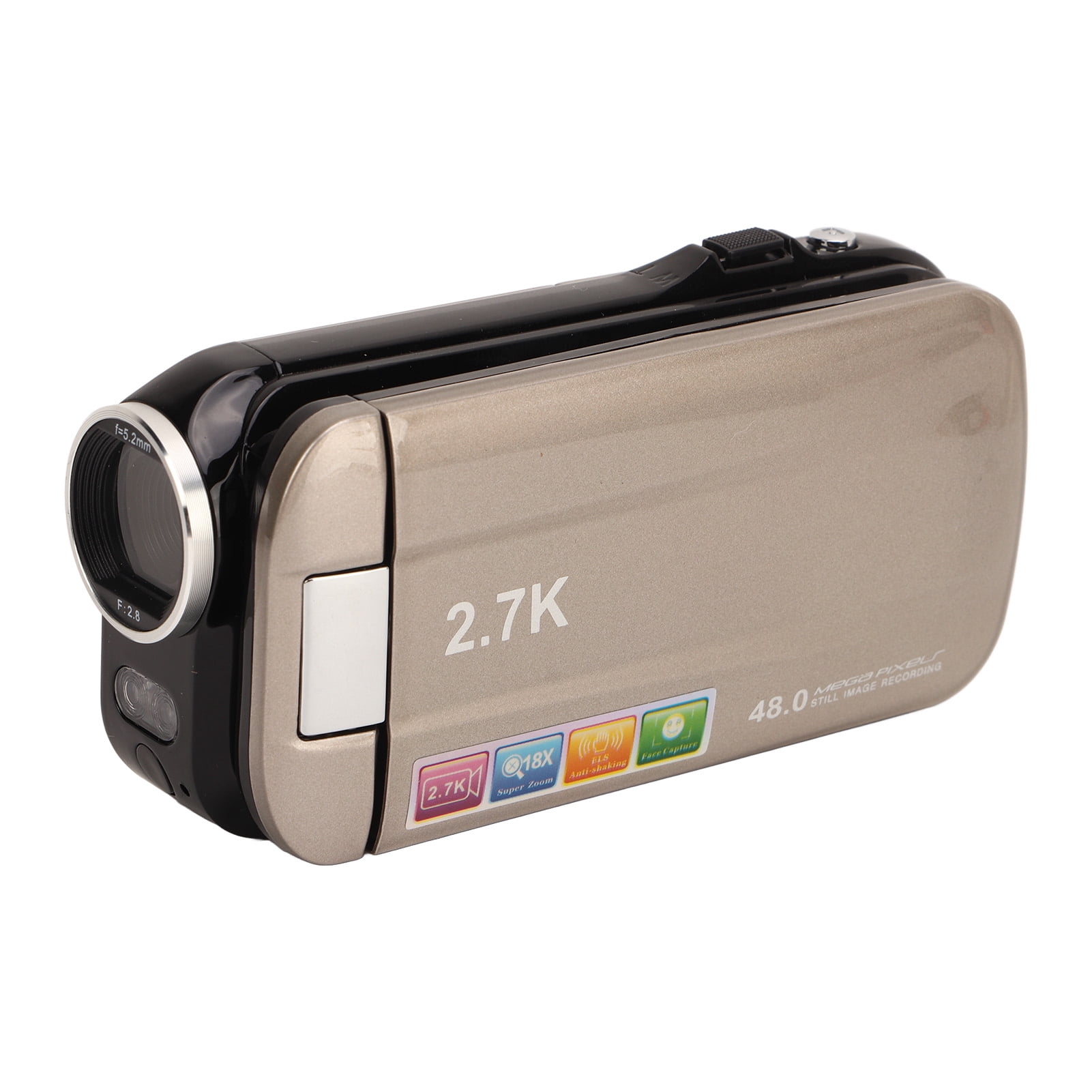 2.7K Video Camera Camcorder 48MP 18X Zoom 3 Inch 180 Degree Rotating Screen Night Vision Digital Camera Recorder with Remote for Travel Vlogging