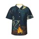 thumbnail image 1 of Fotbe Moonlit Skeleton Campfire Camisa Hawaiana para Hombre Unisex – Camisa Casual de Verano con Botones de Manga Corta de Algodón y Lino,Small, 1 of 7