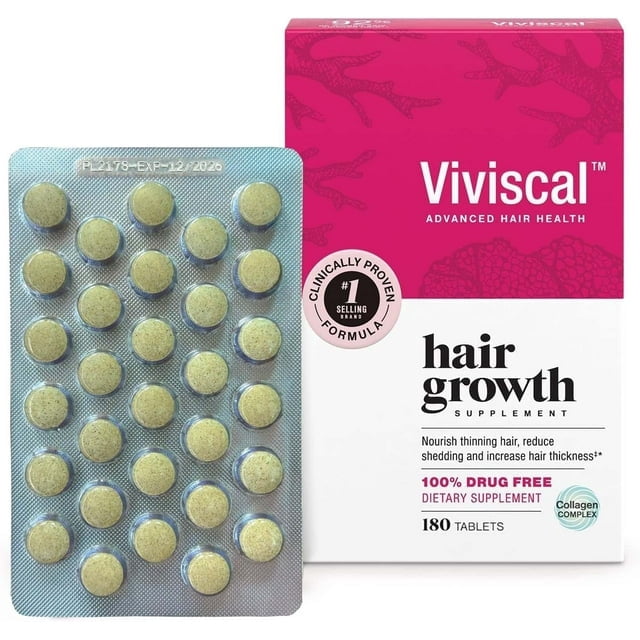 Viviscal Mujer – Suplemento para Crecimiento del Cabello, 180 Tabletas (3 Meses)