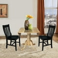 thumbnail image 6 of International Concepts Solid Wood 3-Piece Dining Set with 42 in. Dual Drop Leaf Table and 2 Slat Back Dining Chairs in Natural/Black, 6 of 8