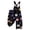 #01Black, variant on Women's Floral Print Sleeveless Overalls Loose Wide Leg Jumpsuit with Pockets Purple 2XL