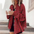 thumbnail image 2 of Womens Waffle Knit Shacket Boyfriend Shirt Jacket Button Down Blouse Loose Fit Long Sleeve Tops, 2 of 5