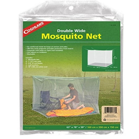 Coghlan's Double Wide Rectangular Mosquito Net, White, Rectangular double-wide mosquito net provides fully enclosed protection against biting.., By