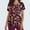 Wine, variant on Yotami Women's Scrub Tops with Pocket Short Sleeve Floral Print V-Neck Breathable Shirt for Work Tops, Wine, M