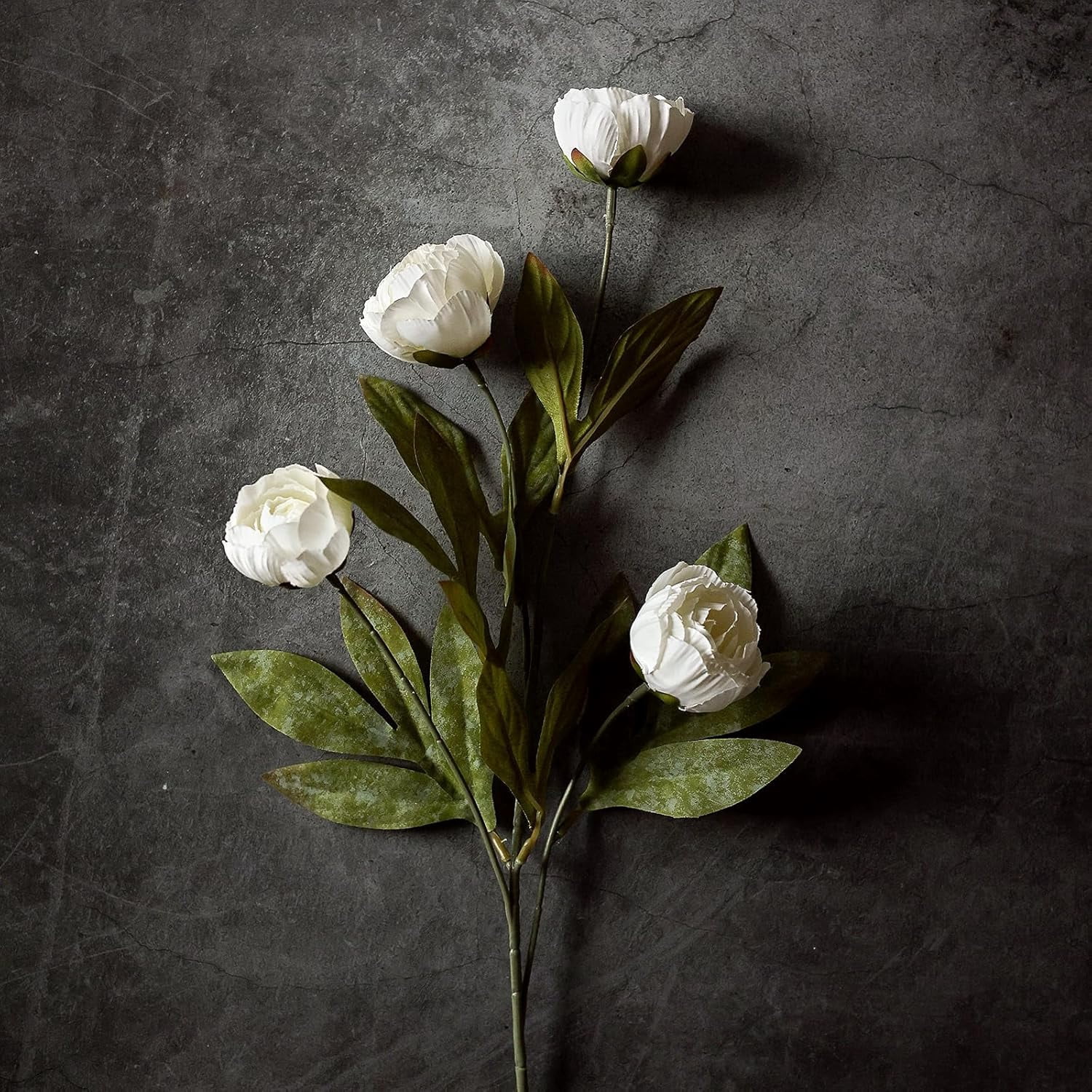6 Pcs Faux Silk Peony Artificial Flowers for Vase -27", Bulk Fake Peonies Branches with Stems for DIY Bouquet Centerpieces Wedding Fillers Arrangements Shower Decorations (Cream)