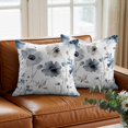 thumbnail image 3 of Spring Floral Throw Pillow Cover Watercolor Grey Blue Flower Cotton Linen Cushion Cover Throw Pillow Case with Invisible Zipper for Couch Sofa Bed Chair Car 26x26 Inch, 3 of 9