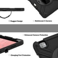 thumbnail image 4 of for iPad Pro 11 5th Gen 2024 Case, Military Grade Silicone Shockproof Heavy Duty Protective Cover for iPad Pro 11 2024 with Handle Strap & Pencil Holder Rotating Stand - Black, 4 of 13