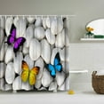 thumbnail image 2 of 4 Pcs Bathroom Shower Curtain Set Shower Curtain with 12 Hooks Bathroom Sets with Rugs Machine Washable, 2 of 8