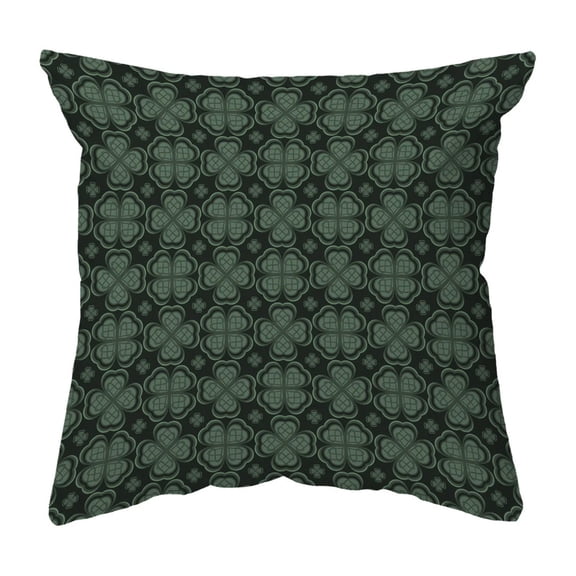 Zippered Pillow Four Leaf Clover Pattern