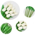 thumbnail image 3 of Morttic Artificial PU Tulips 10Pcs Real Touch Fake Flower Arrangement Bouquets for Home Office Wedding Decoration (White), 3 of 6