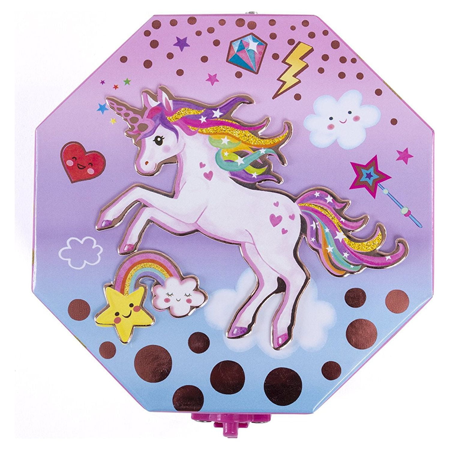 Hot Focus Musical Girls Jewelry Box Rainbow Unicorn Music Jewel
