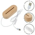 thumbnail image 1 of AURARMLET Wood Lamp Base 1Pack Night Light Stand Chocolate Color Warm Yellow LED Light Display Pedestal, 1 of 6