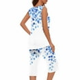 thumbnail image 5 of Women Lounge Set Plus Size Pajamas for Women Floral Printed Pj Set Loose Fitting Lounge Set 2 Piece Sleepwear, 5 of 5