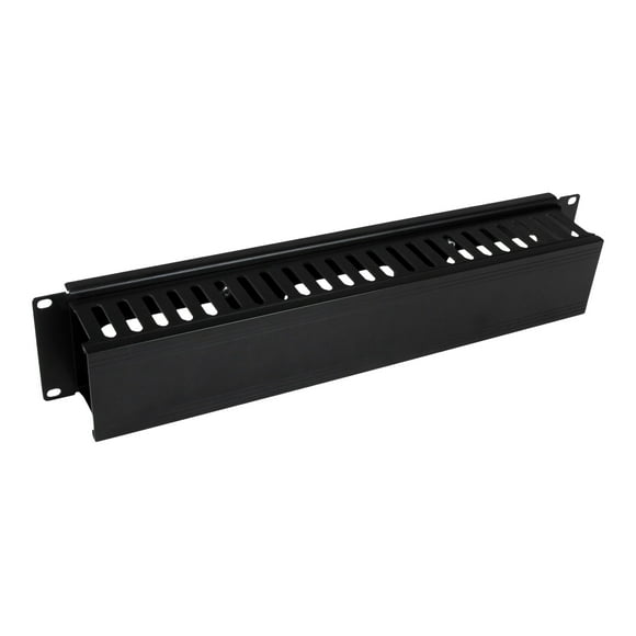 StarTech.com Horizontal 2U Server Rack Cable Management Finger Duct w/ Cover - 19" Network Rack Wire Duct Raceway Panel - Slotted Wire Duct (CMDUCT2U) - Rack cable management panel - black - 2U - 19" - for P/N: RACK-18U-20-WALL-OA, RACK-21U-20-WALL-OA, RK3236BKF, RK4236BKB, RKQMCAB12V2