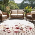 thumbnail image 4 of Red Spring Floral Round Area Rug 7Ft Washable Circle Rugs for Dorm Laundry Room, Elegant Pastoral Flowers Watercolor Non-Slip Carpet Floor Mats Indoor Outdoor Carpet Runner Aesthetic Home Decor, 4 of 8