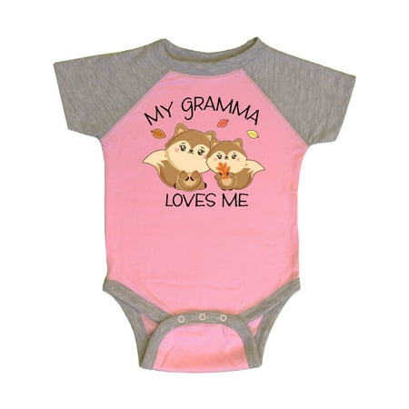 

Inktastic My Gramma Loves Me with Cute Squirrels in Autumn Gift Baby Boy or Baby Girl Bodysuit