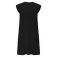 thumbnail image 6 of CHGBMOK Plus Size Dresses for Women Fashion Summer Solid Color Short-sleeved V-neck Casual Dress Sizes S-2XL, 6 of 7