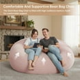 thumbnail image 4 of LinkRomat 5FT Bean Bag Chair, Striped Plush Bean Bag Chairs with Filling and Fluffy Removable Cover, Casual Comfortable Adult/Teens Lounge Chair, Sofa Chair Suitable for Living Room(Pink), 4 of 7