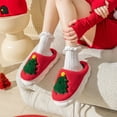 thumbnail image 2 of Christmas Slippers House Shoes for Women Fluffy Soft Cozy Bedroom Cartoon Plush Cute Slippers for Indoor Outdoor Use, 2 of 7