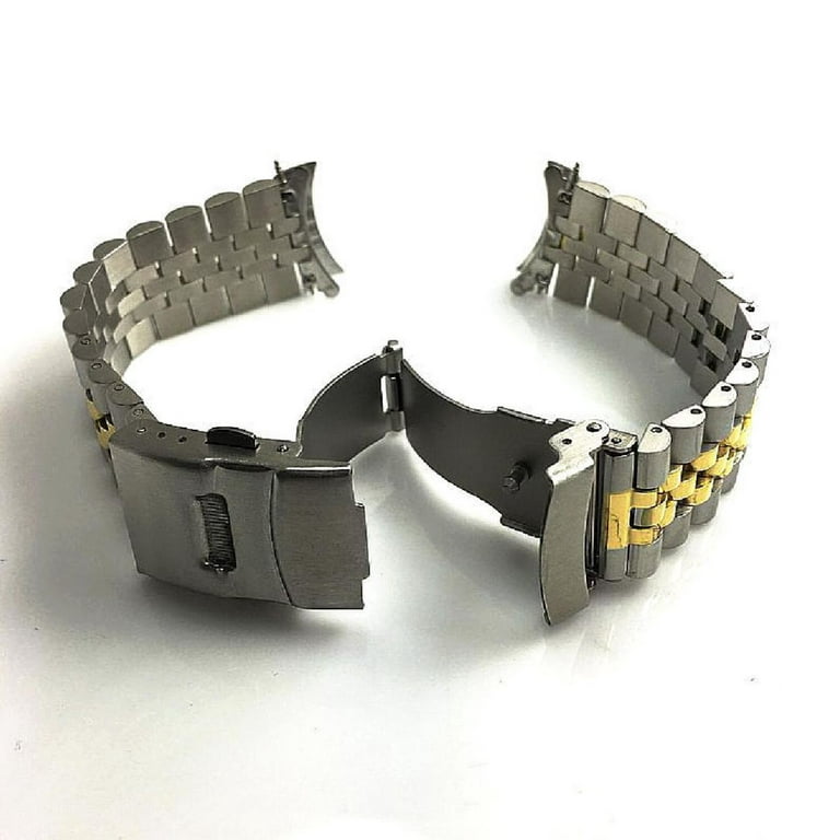 Pack of 2 Steel Bracelet & Leather Replacement Watch Band