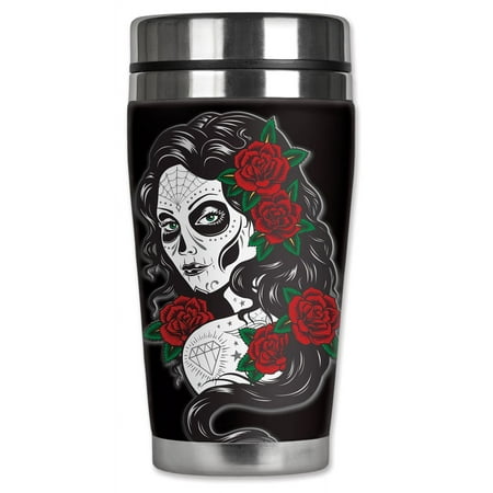 

Mugzie brand 20-Ounce MAX Stainless Steel Travel Mug with Insulated Wetsuit Cover - Goth Girl