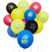 ZGBY I Love The 80'S Party Balloons In 5 Colors, Flash Back To The 80'S, Stay Rad