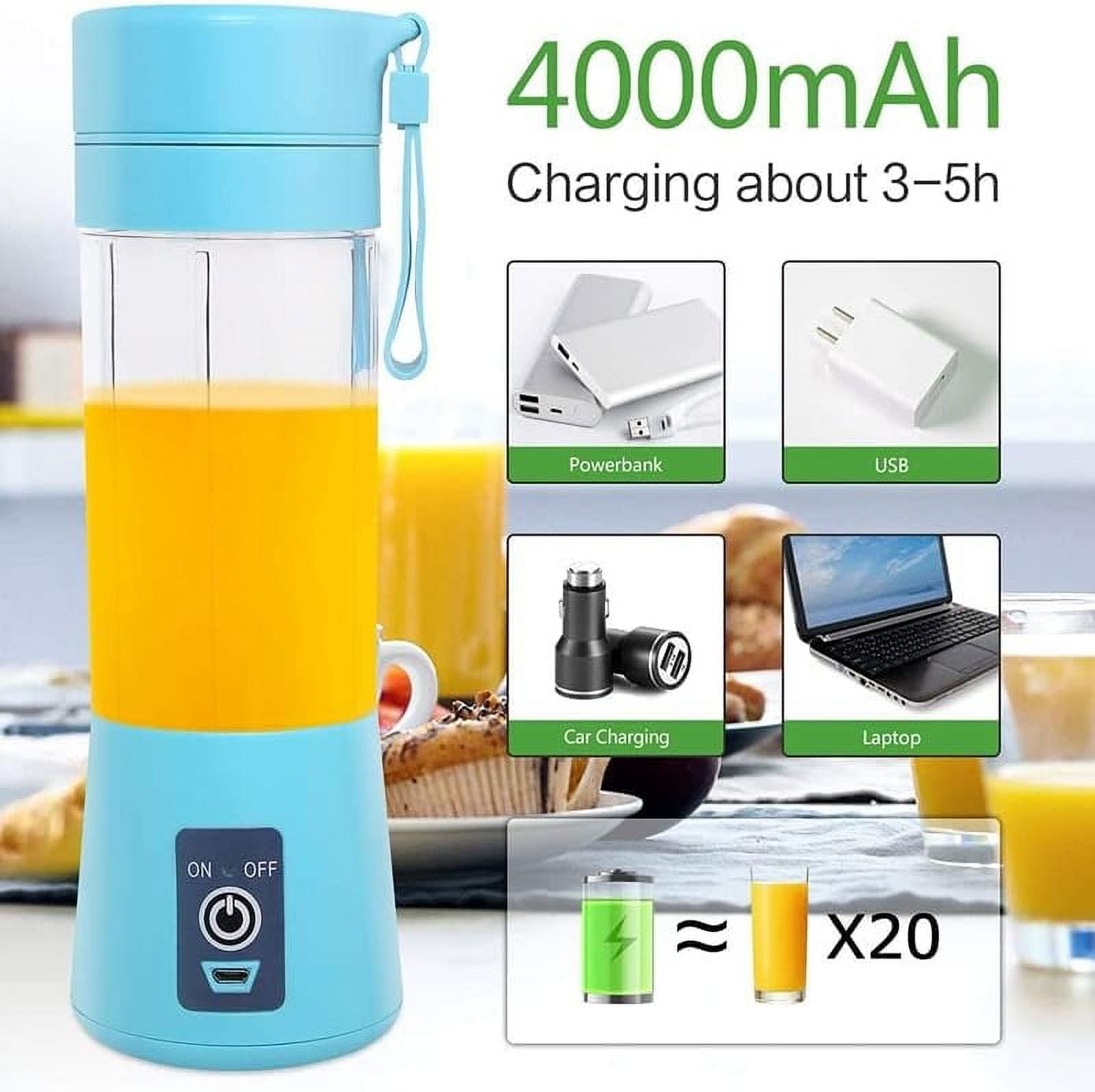 Binineew Portable Blender for Shakes and Smoothies - 20oz Personal Blender  Bottle USB Rechargeable Mini Juicer Cup - On The Go Blenders for Kitchen 