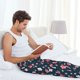 thumbnail image 5 of Fotbe Cherry Blossoms Pantalones de Pijama para Hombre, Pantalones de Dormir, Pantalones de Casa con Cintura Ajustable y Bolsillos-3X-Large, 5 of 6
