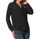 thumbnail image 4 of INSPIRAR CHIC Camisas de Manga Larga Estampadas de los Años 50 para Mujeres con Puntos de Corazón XS Negro Corazón, 4 of 5