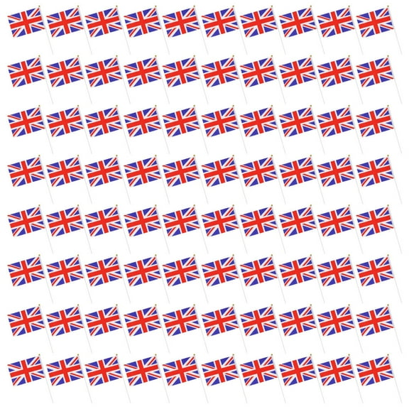 FRCOLOR  80 Pcs Hand Waving Flag Handheld Union Jack Flags Cheering National Mini