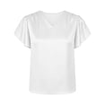 thumbnail image 7 of Vekome Blouses for Women Plus Size Short Sleeve T Shirts V Neck Casual Pullover Satin Solid Color Summer Tops White M, 7 of 7